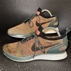 Nike Air Zoom Mariah Flyknit Racer Orange Green Running Shoes Women's Size 10